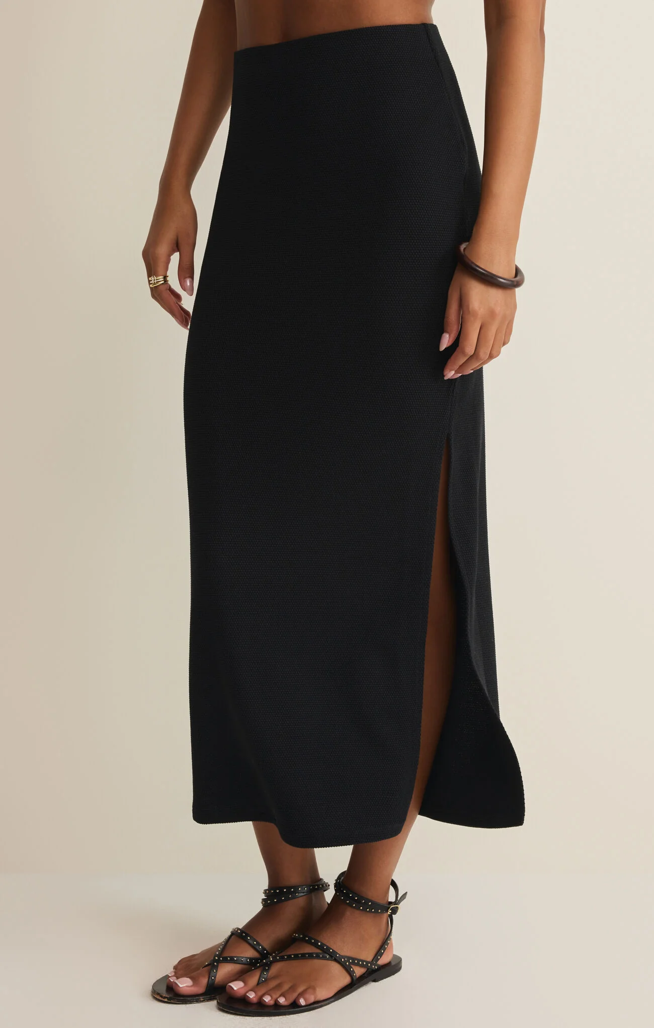Ainslie Midi Skirt in Black - Image 3