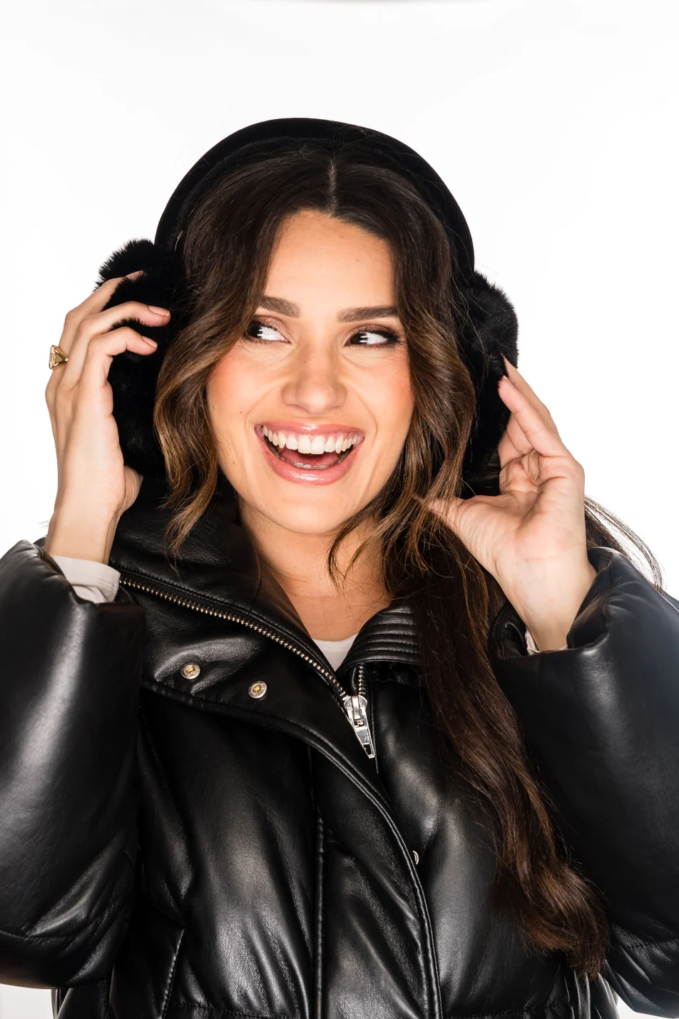 Chloe Velvet Earmuffs Black - Image 2