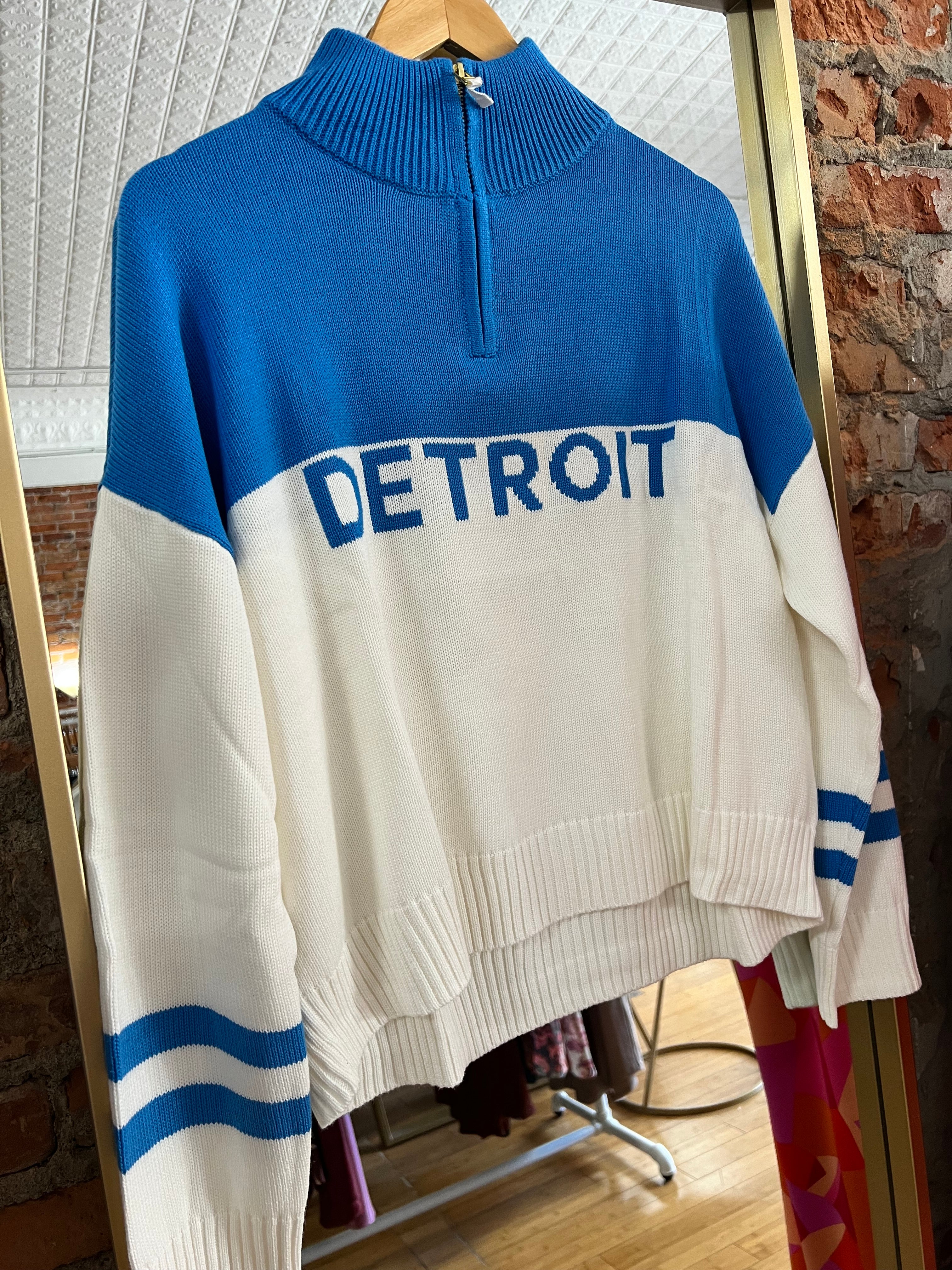 Detroit Blue Quarter Zip Sweater - Image 3