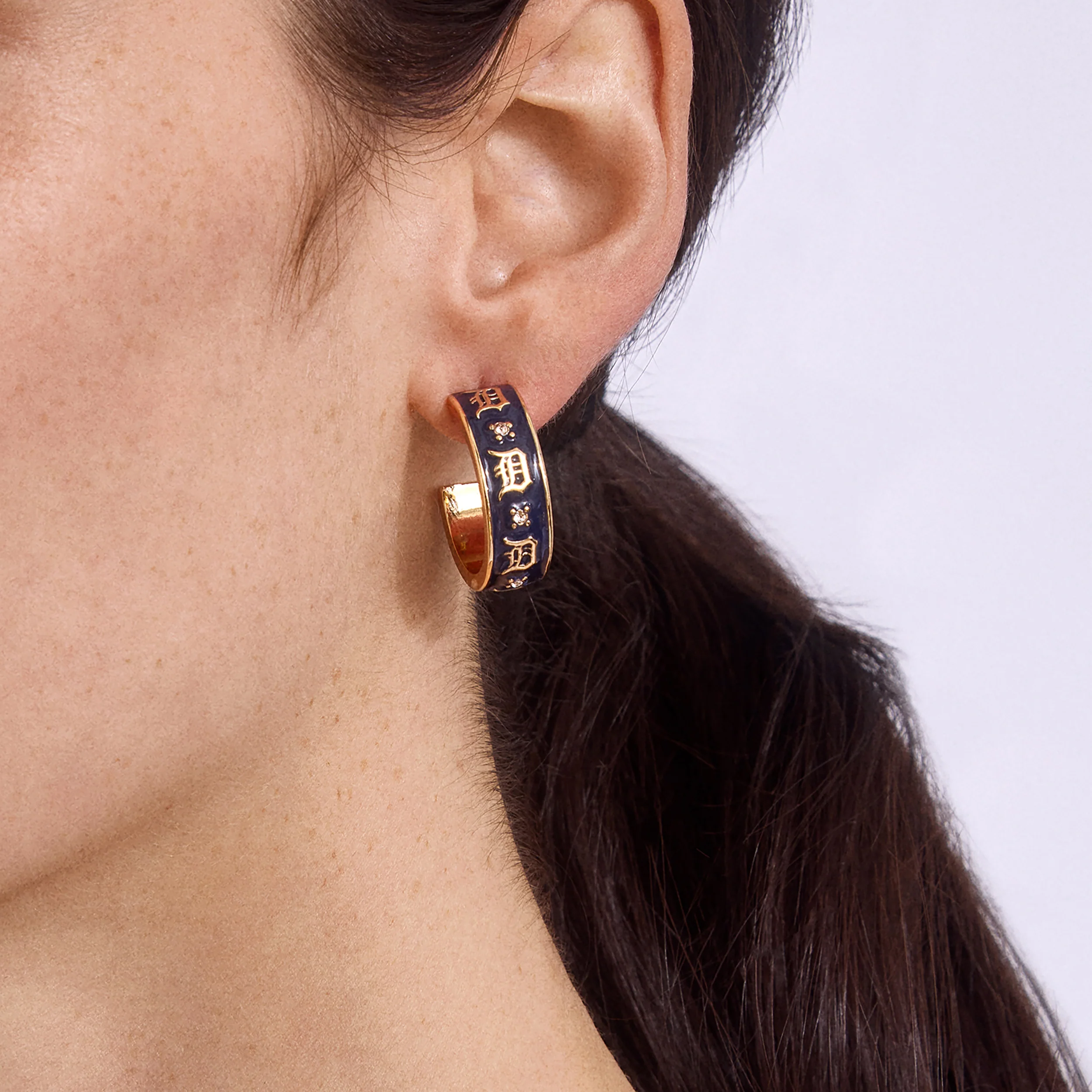 Detroit Tigers Enamel Hoop Earrings - Image 2