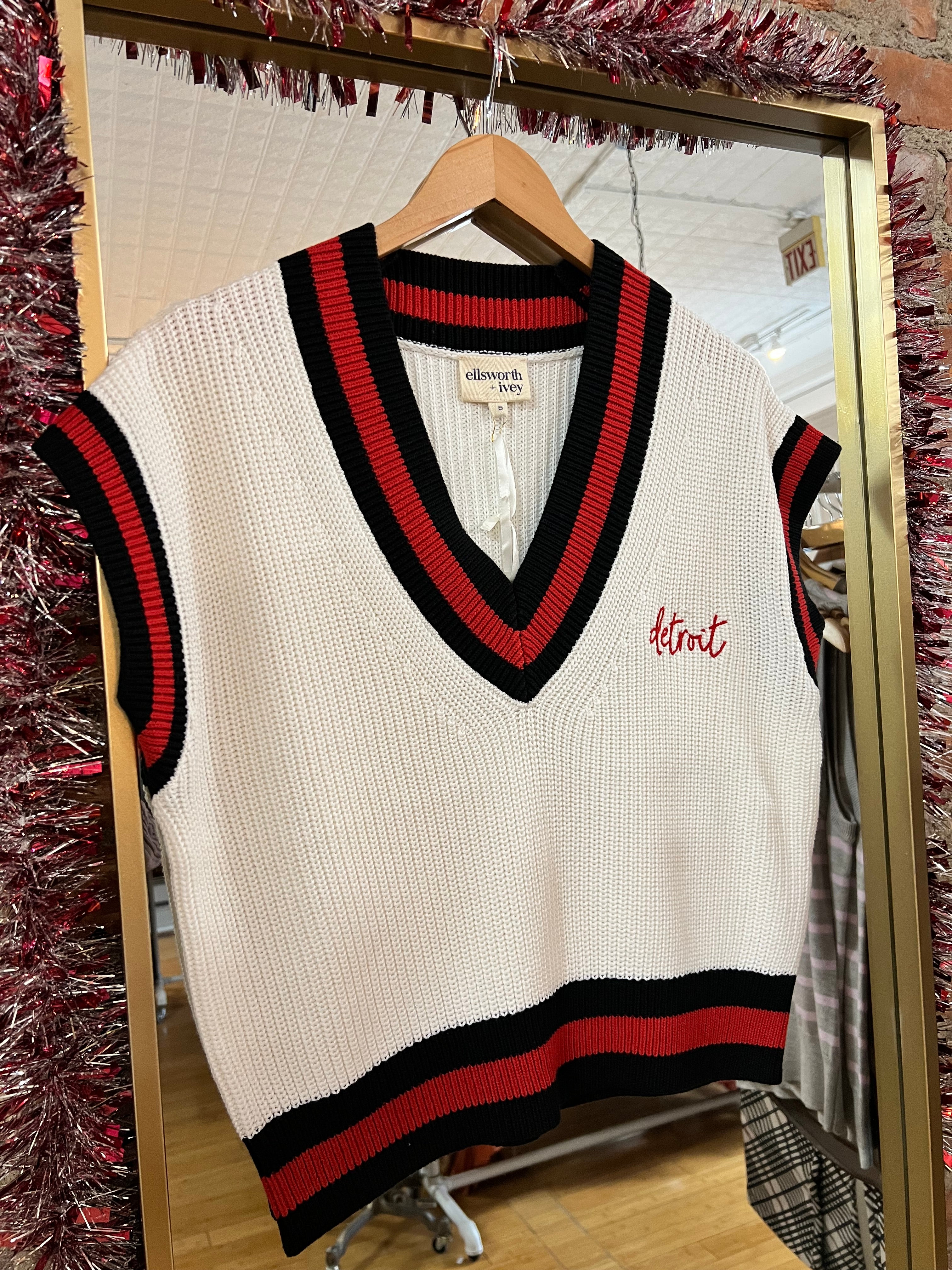Detroit White and Red Sweater Vest - Image 3