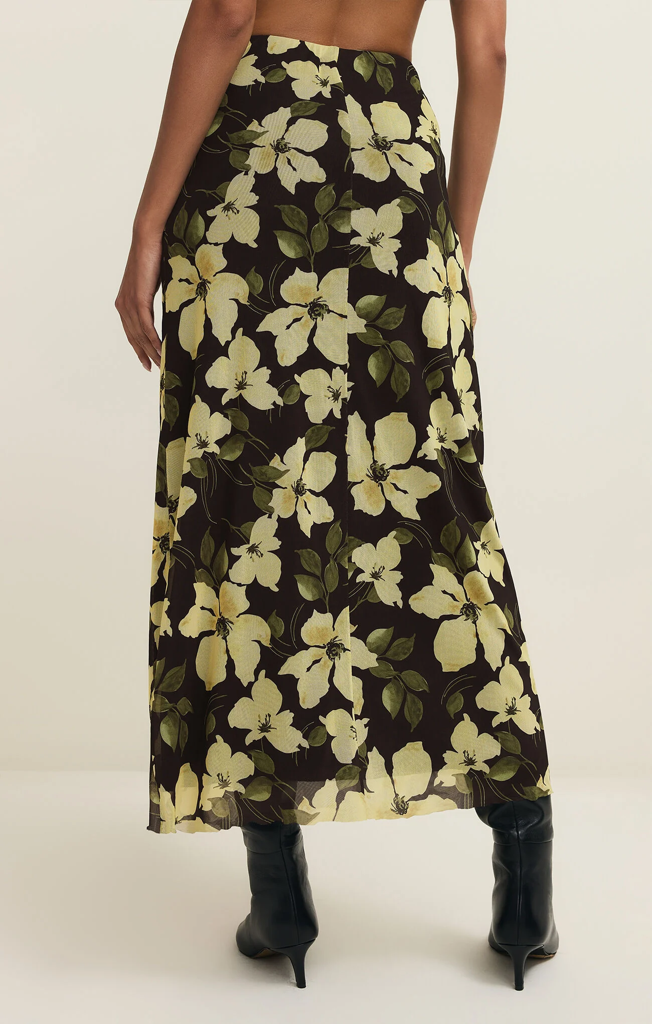 Eda Ren Floral Mesh Midi Skirt - Image 2