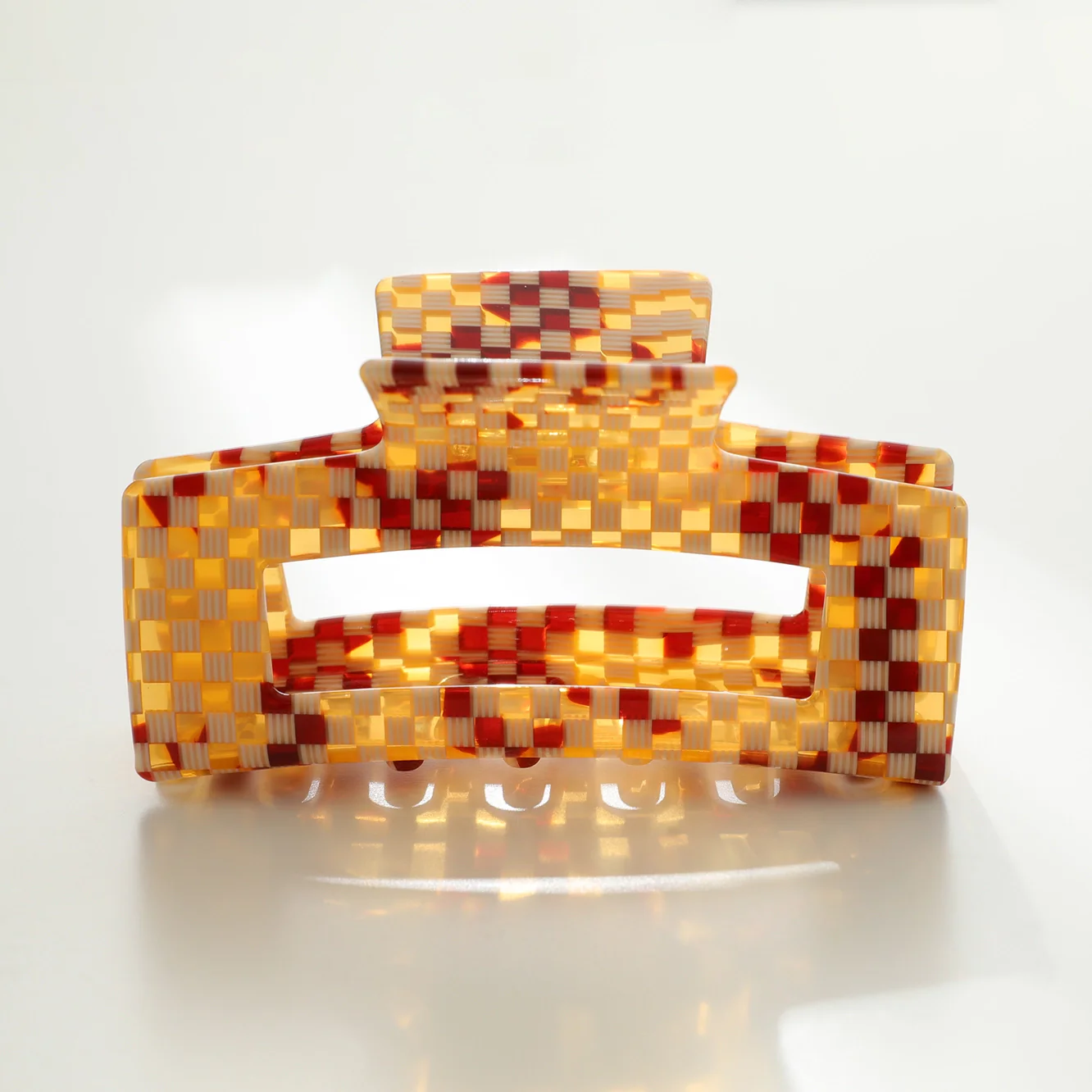 Golden Checkerboard Hair Claw - Image 3