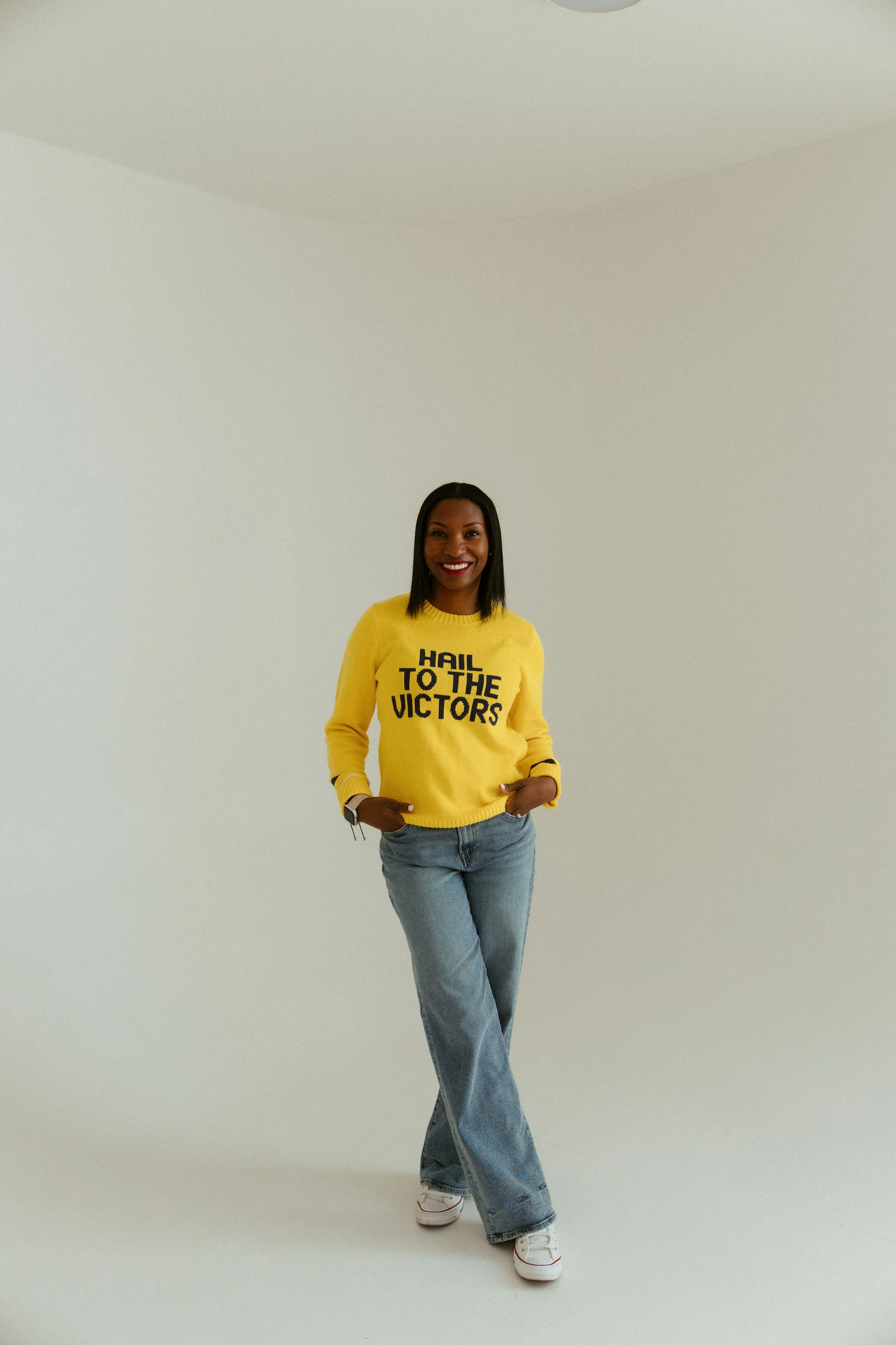 Hail to the Victors Yellow Sweater - Image 3