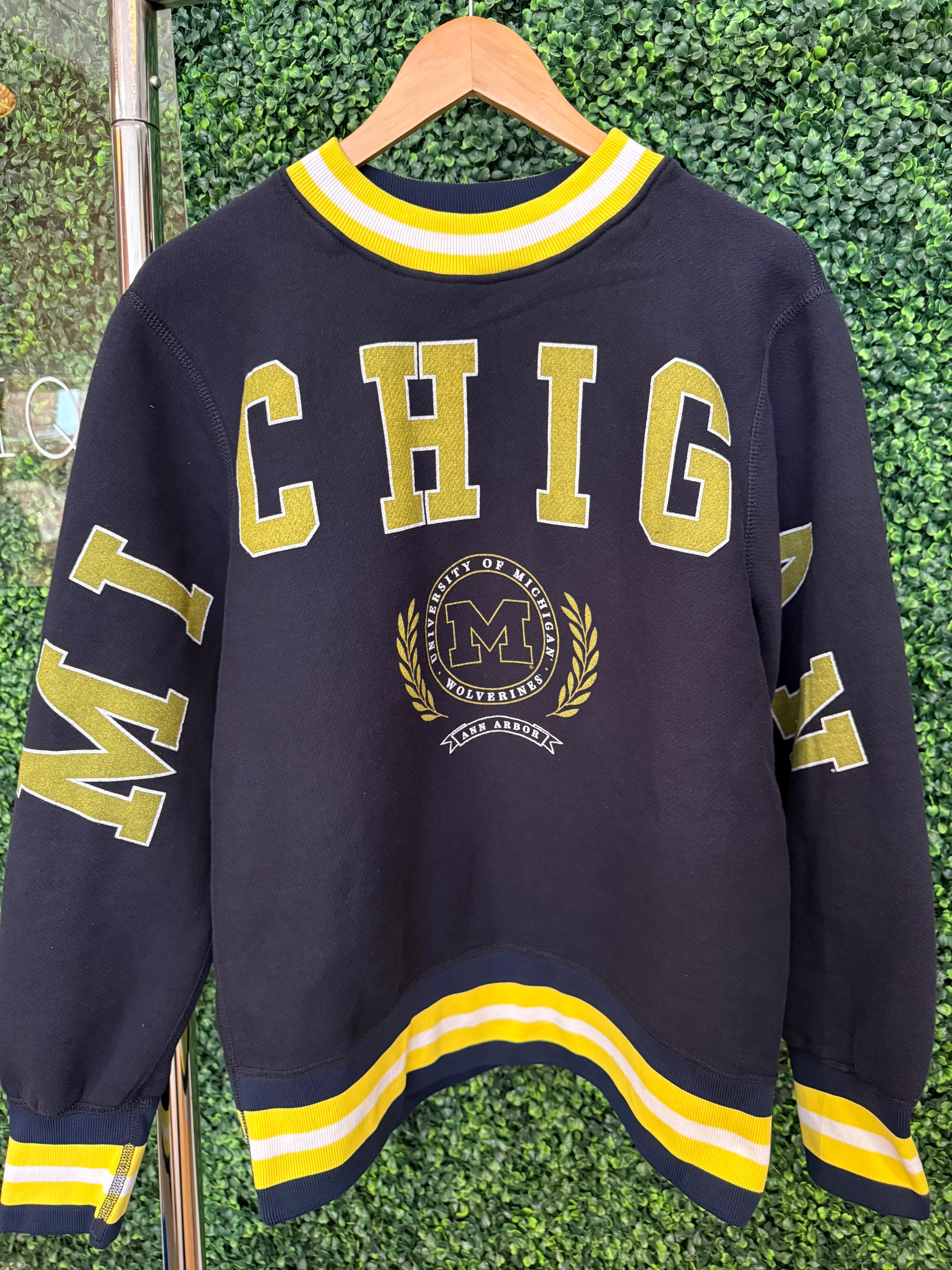 Michigan Stripe Rib Crewneck Sweatshirt - Image 2