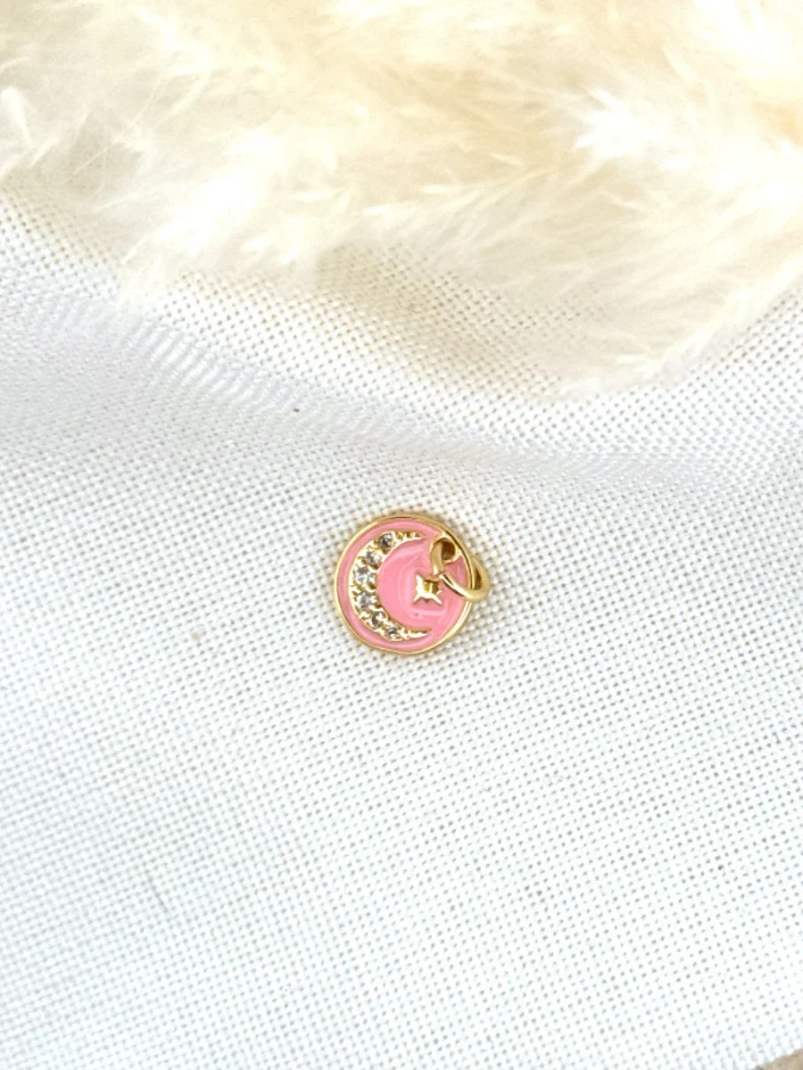 Pink Crescent Moon Charm