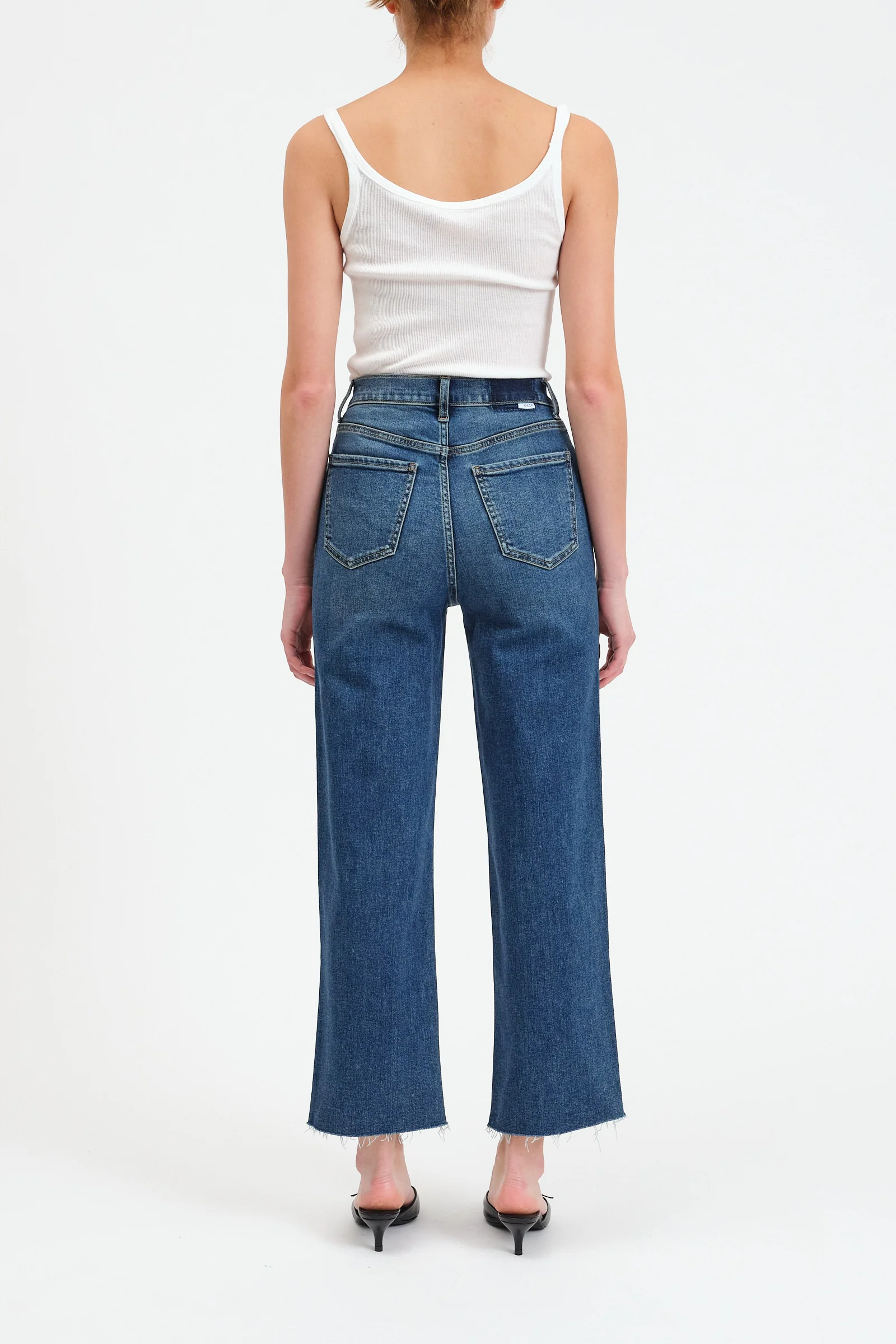 Pleaser High Rise Wide Ankle Jeans in Uptown - Image 4