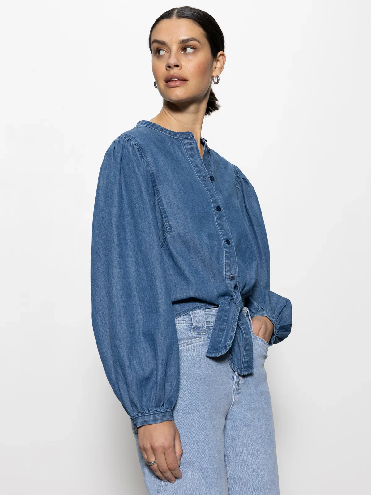 Tie Front Volume Blouse - Image 3