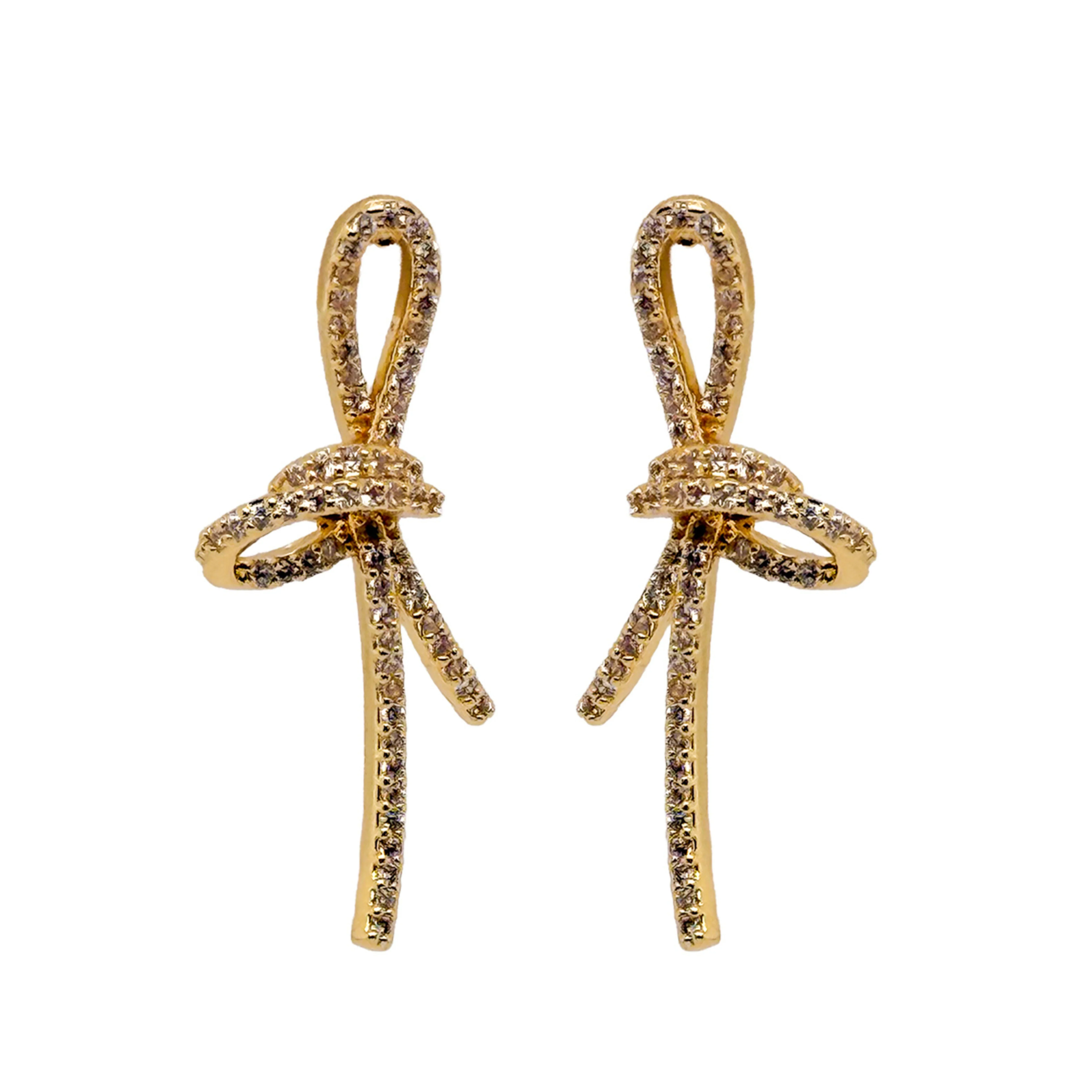 Tie the Ribbon Earrings in Gold