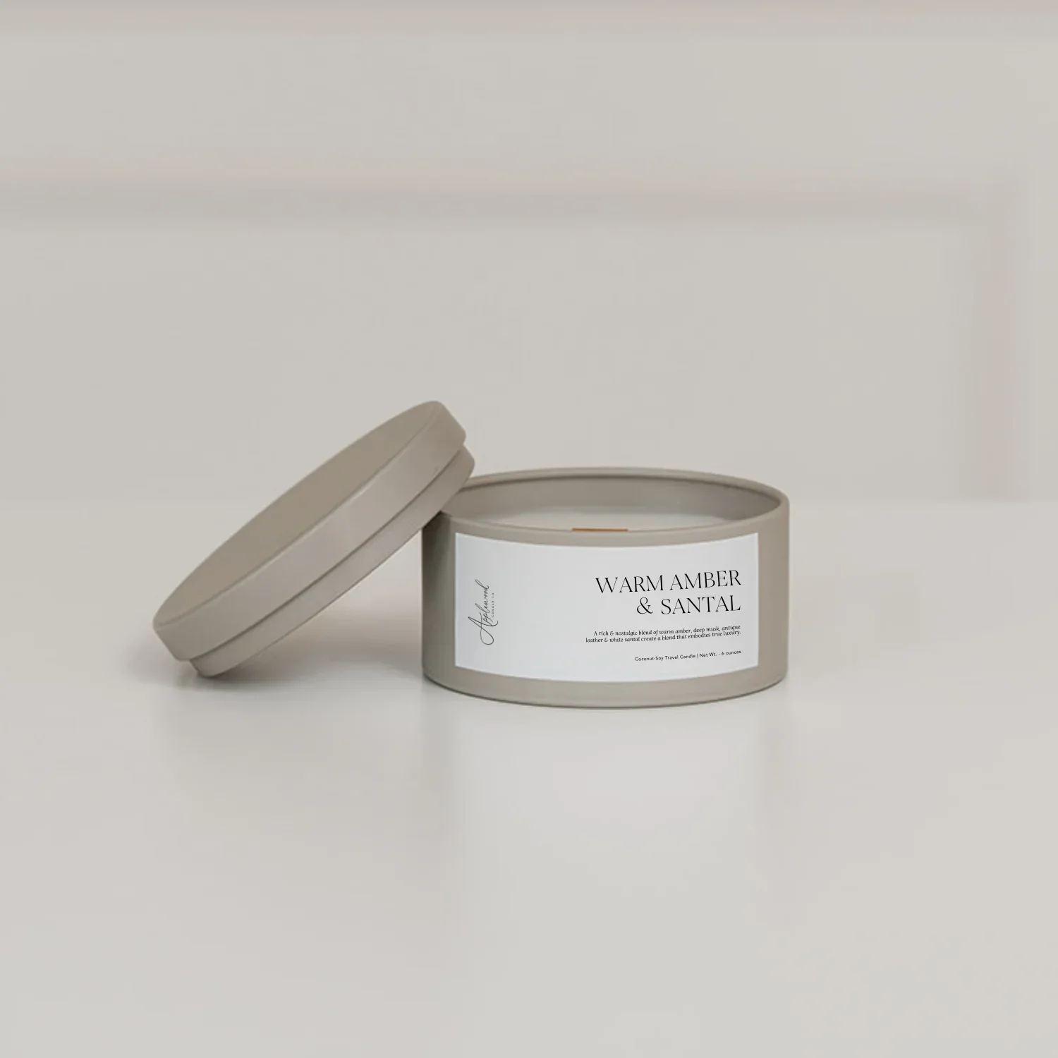 Warm Amber & Santal Travel Candle